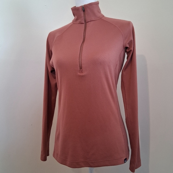 Patagonia Capilene Midweight Zip - Neck Top In Rosehip Size Medium - Picture 2 of 9